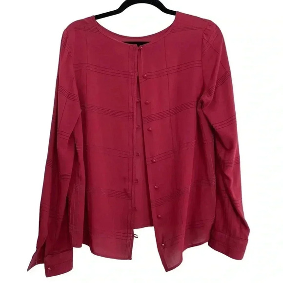 Karl Marc John Long Sleeve Semi-Sheer Button Back Blouse Top - Picture 2 of 5